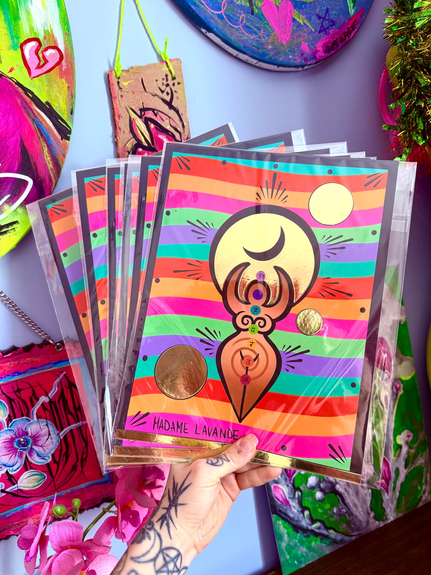 Print "Gold Chakras Goddess"