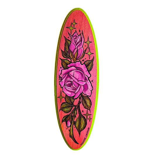 Petite peinture sur bois "Elegant Funky Little Rose"