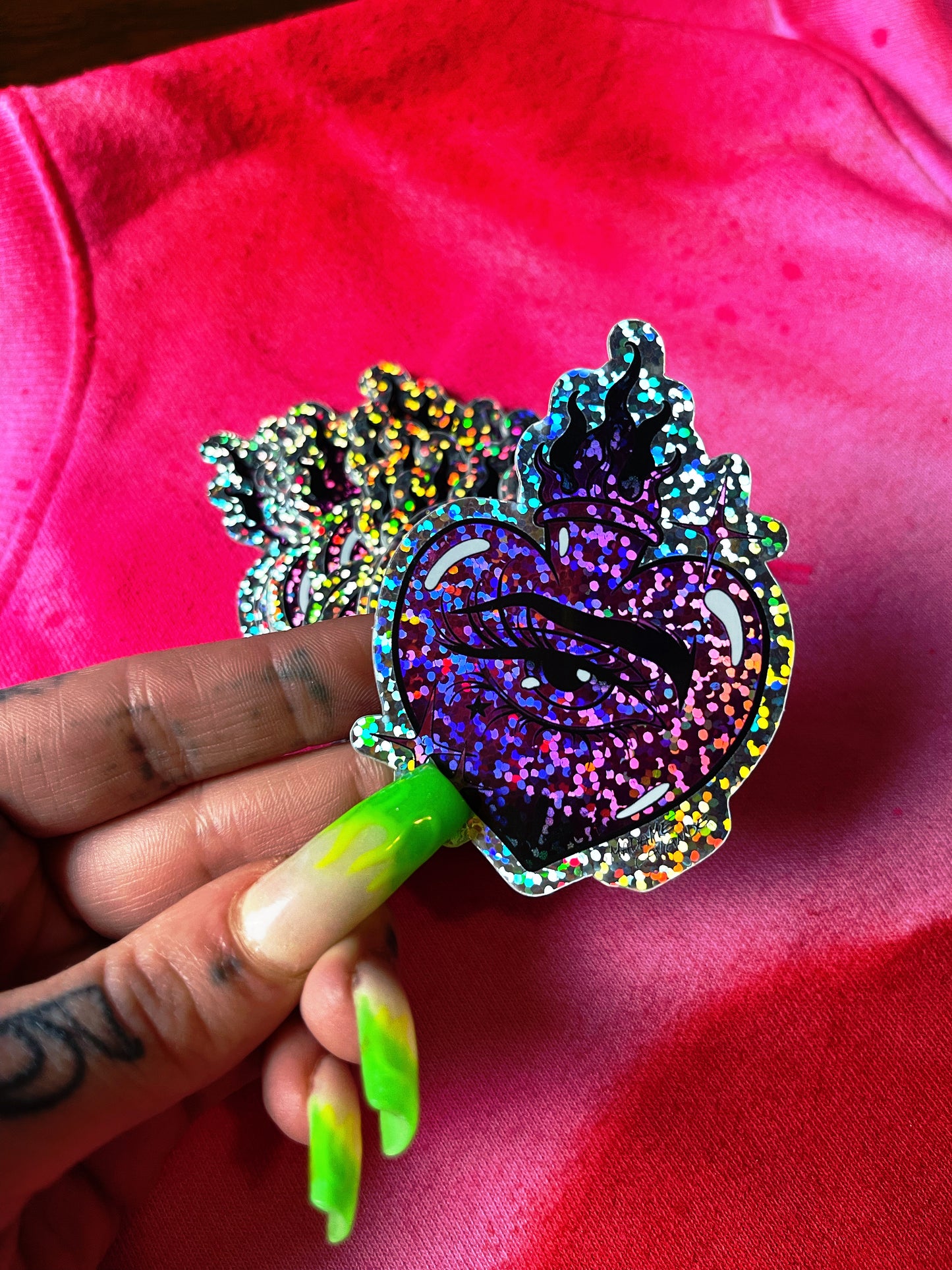 Sticker "Eyed Sacred Heart" Glitter
